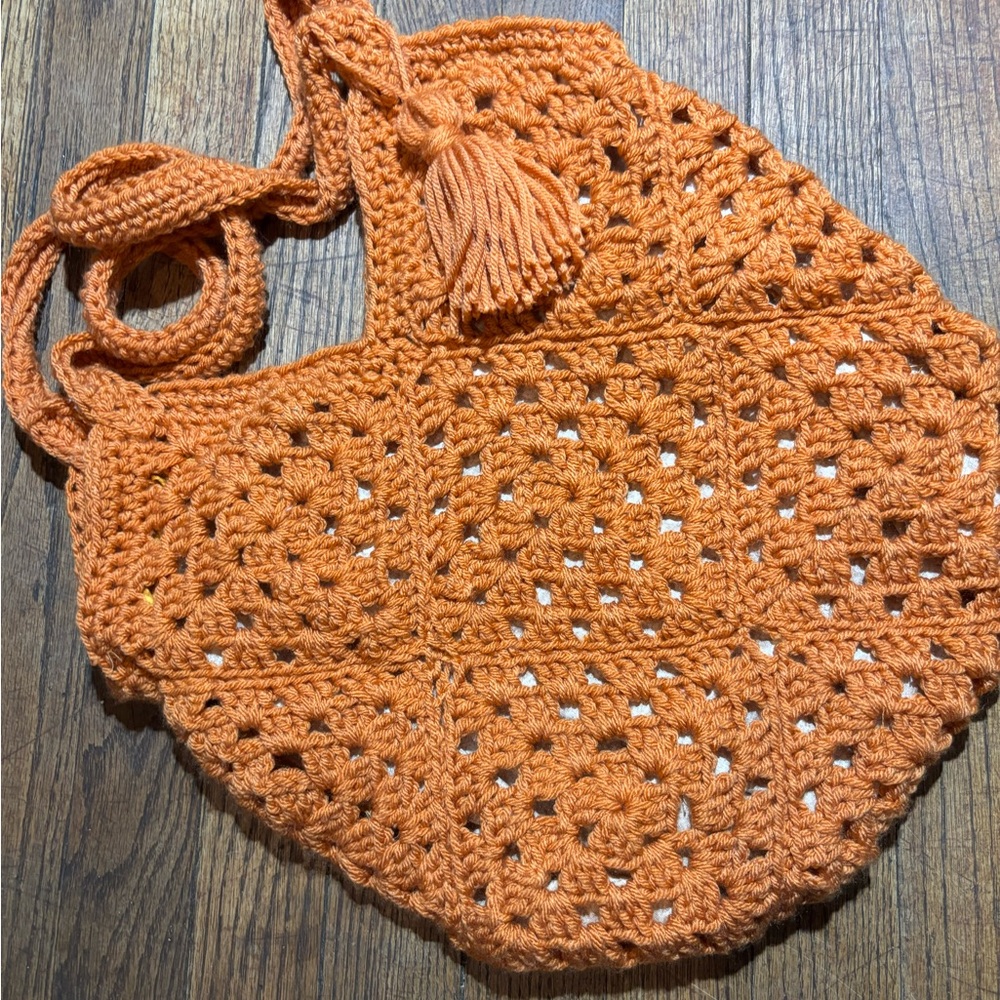 Handcrafted Orange Crochet Bag
